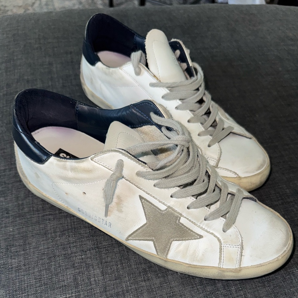 Golden Goose White and Gray Men's Shoes